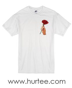t-shirt rose and hand