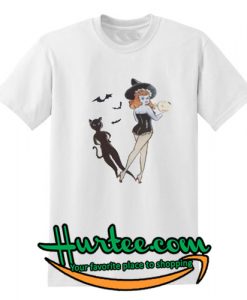 Vintage Redhead Pinup Witch T Shirt