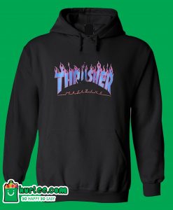 Thrasher Purple blue Flame Hoodie