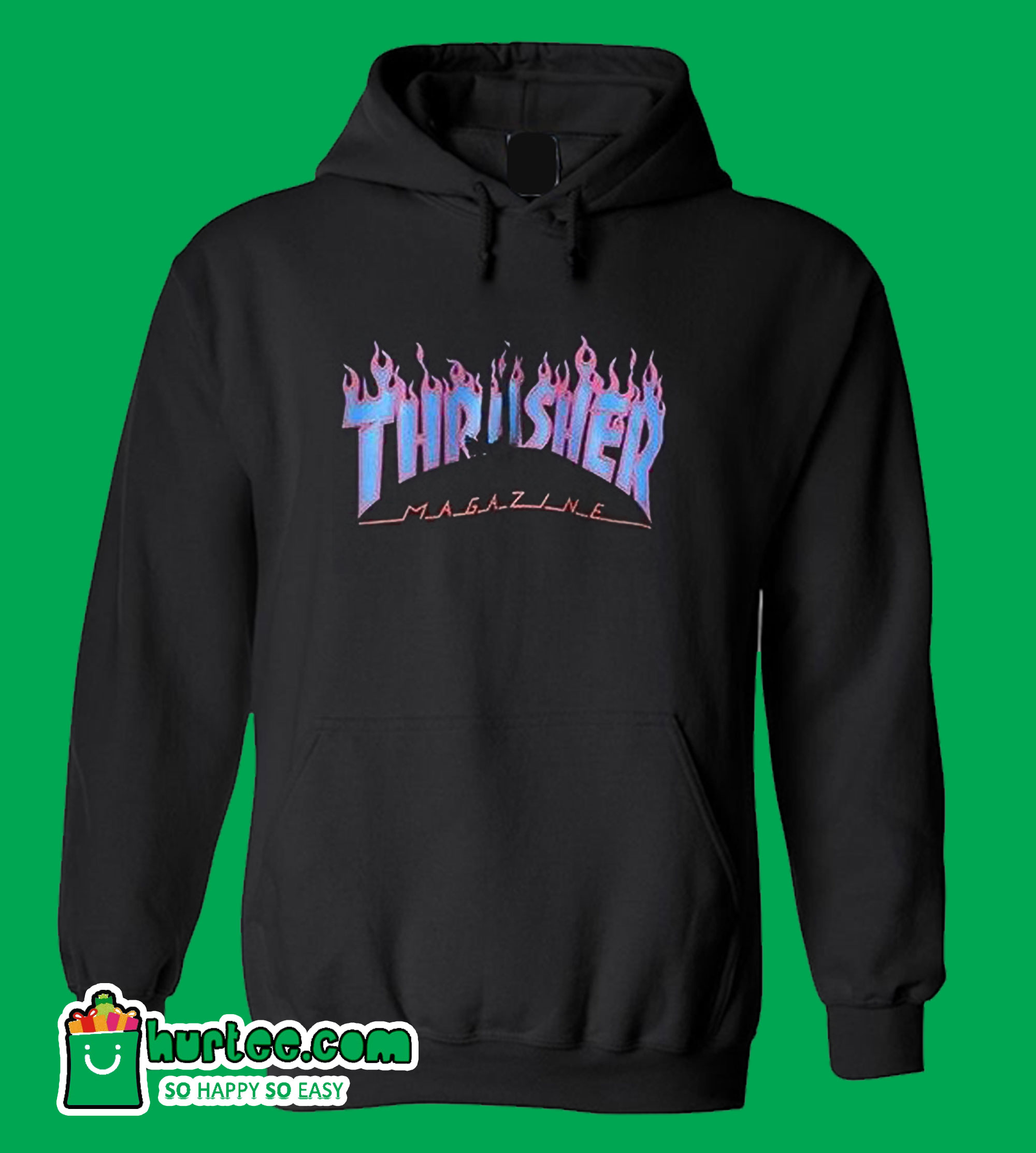 Thrasher Purple blue Flame Hoodie