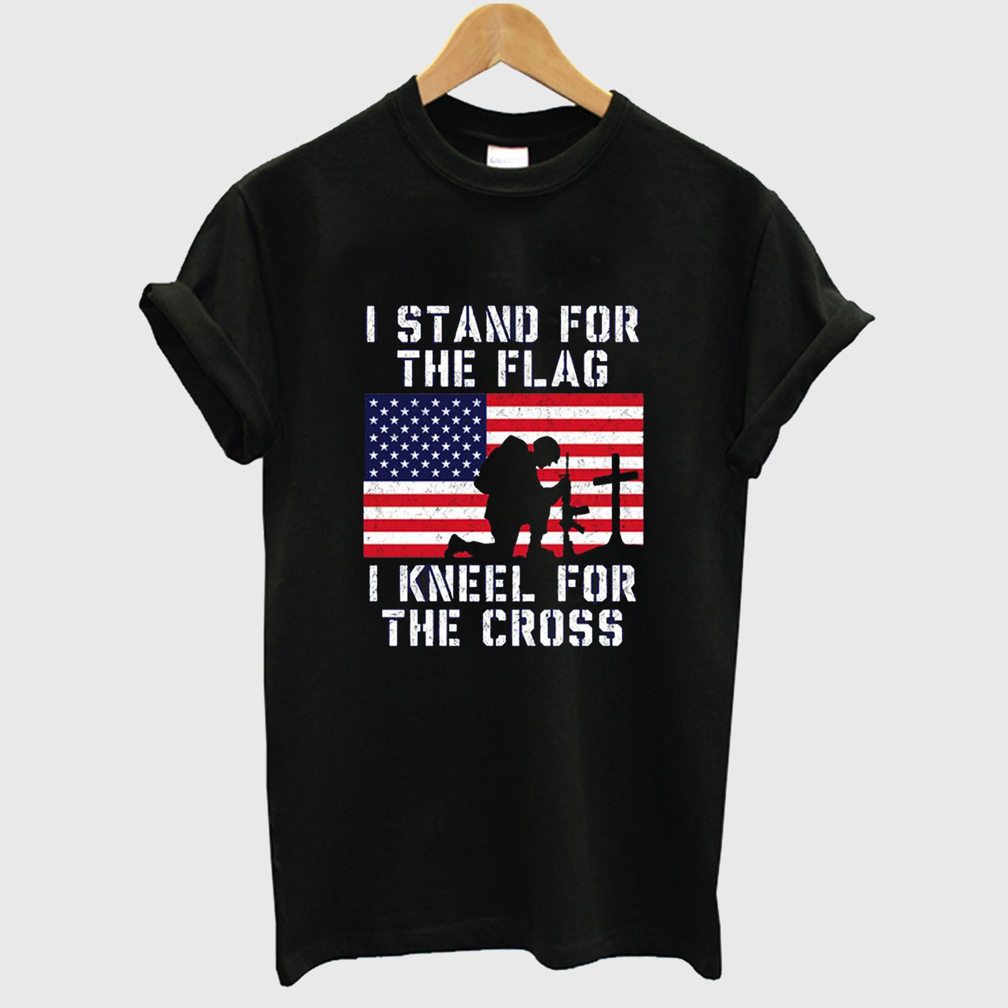 I Stand for the Flag I Kneel for the Cross T Shirt