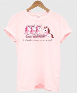 Unicorn On Wednesdays We Wear Pink T Shirt