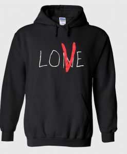 Vlone 'Lone Love' NYC Red on Black Hoodie