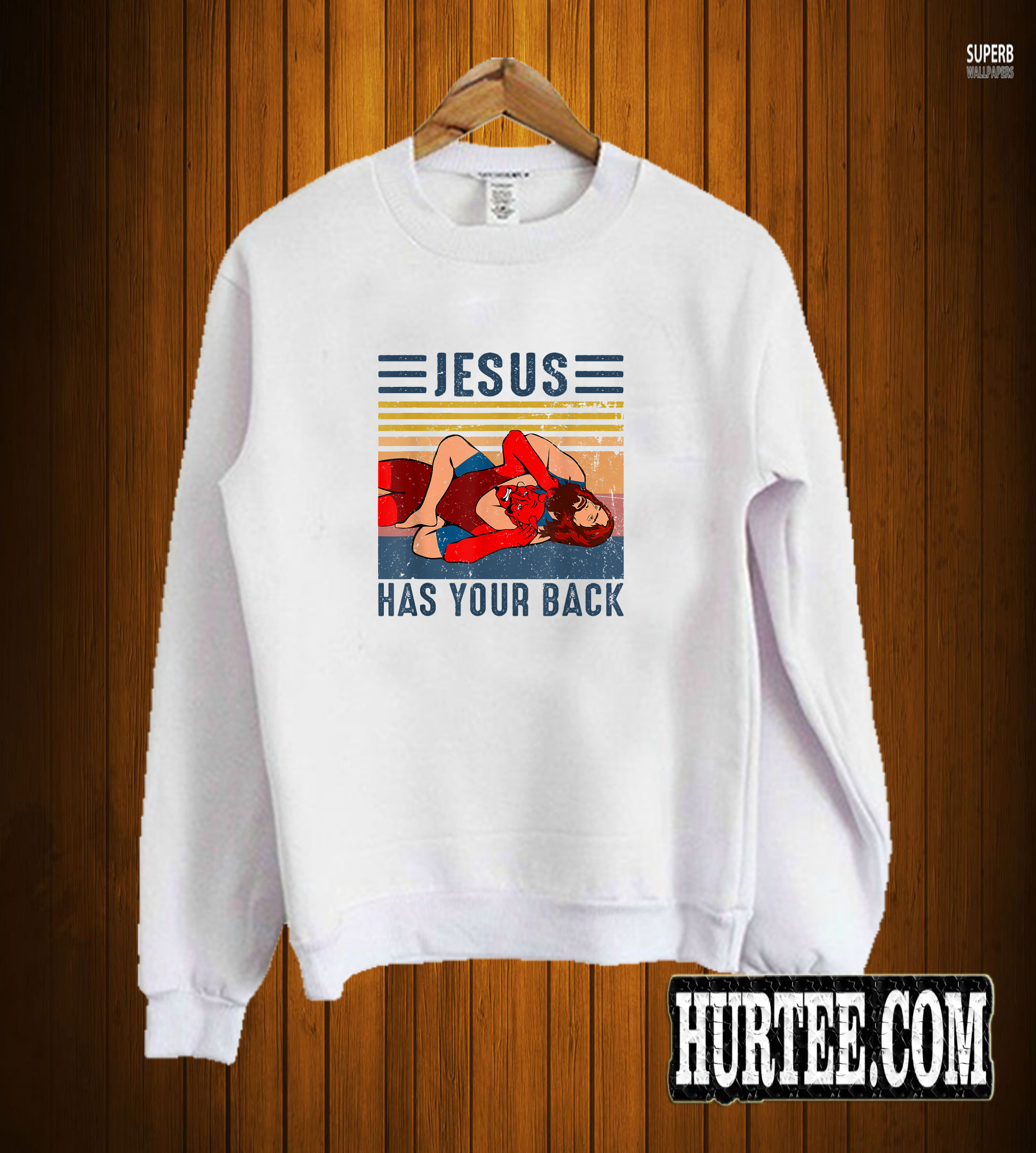 Jesus Has Your Back Wrestling Sweatshirt