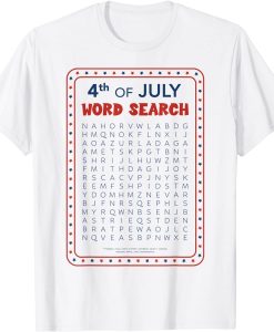 America 4th July Independence Day Word Search T-shirt