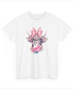 Coquette Highland Cow Bubblegum Tshirt