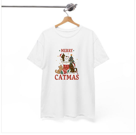 Retro Christmas Cat Vintage Tshirt