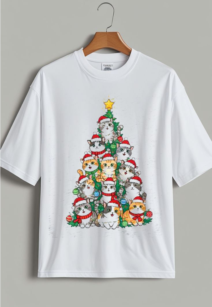 Cat Christmas Tree T Shirt